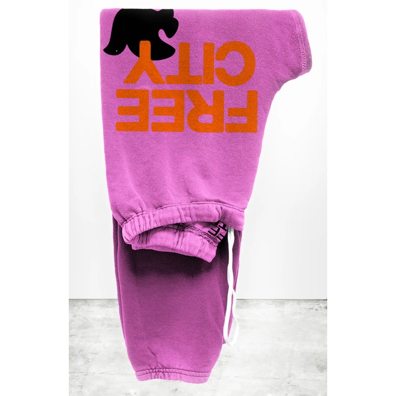 FREECITYlarge Logo Sweatpant Pink Plant orange
