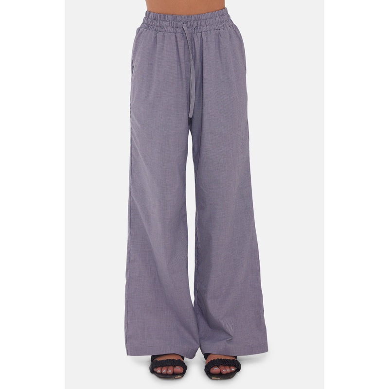 Georgica Beach Poplin Pant Black Gingham