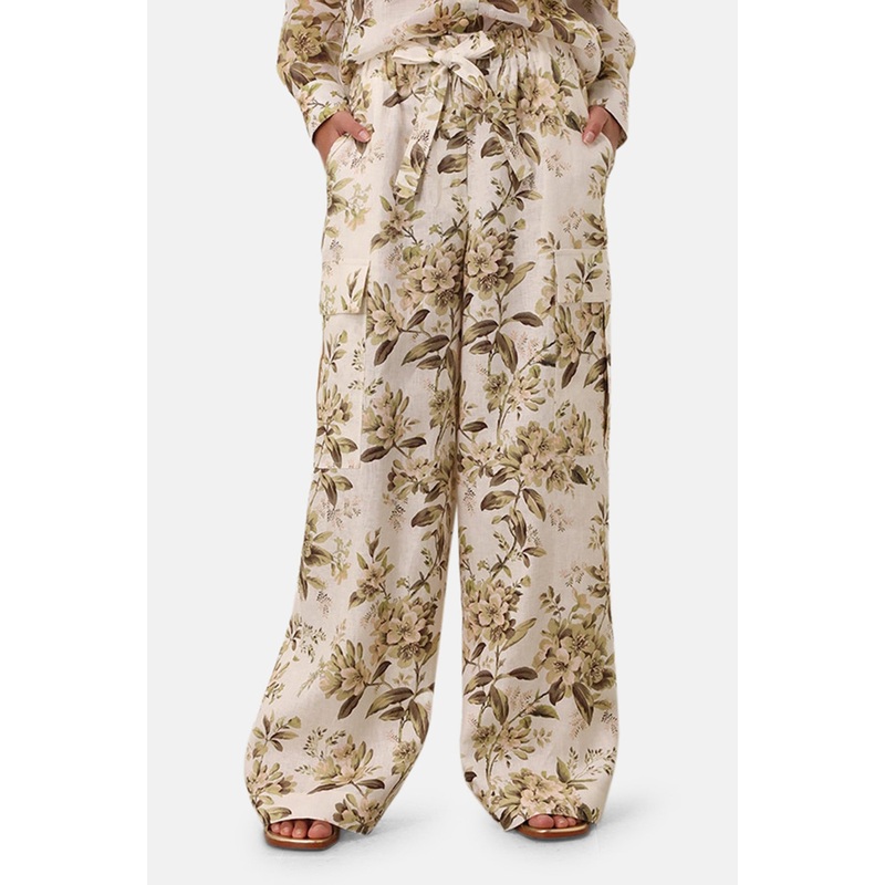 Golden Relaxed Pocket Pant Sage Toile Floral