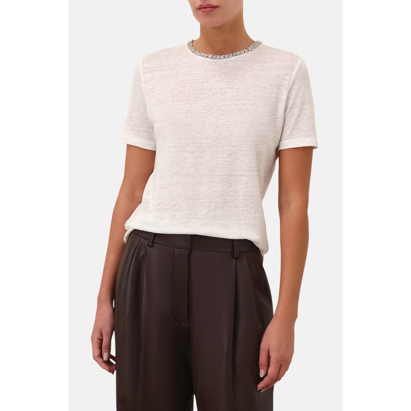 Illustration Embellished Tee Ivory