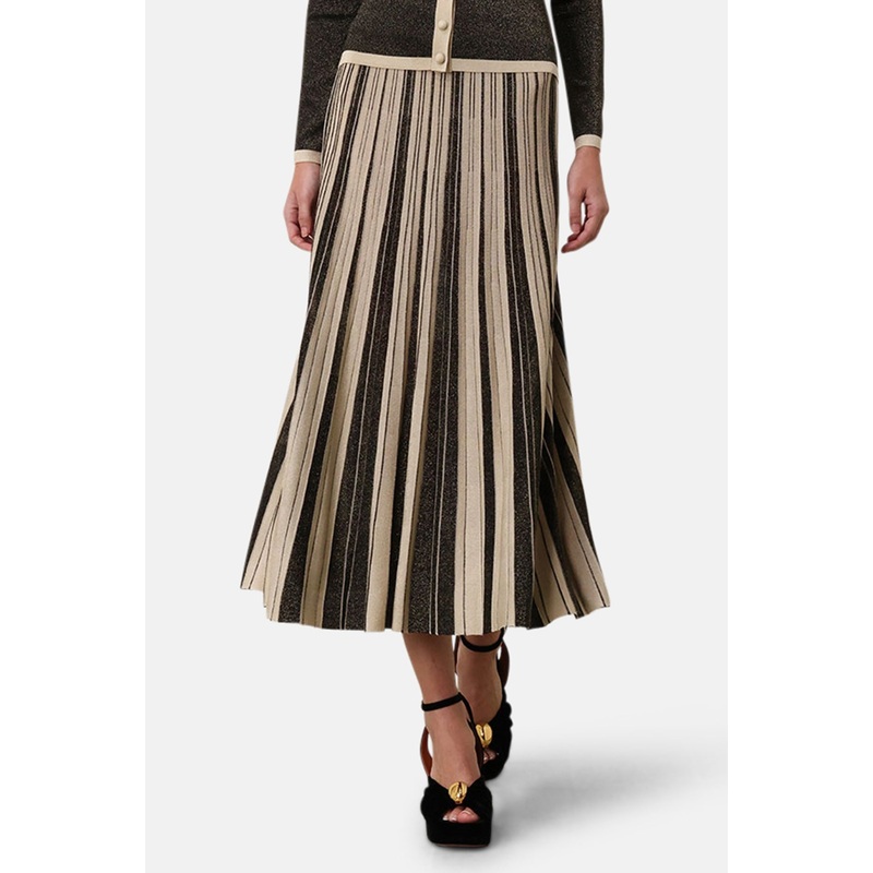 Illustration Metallic Skirt Black/Gold