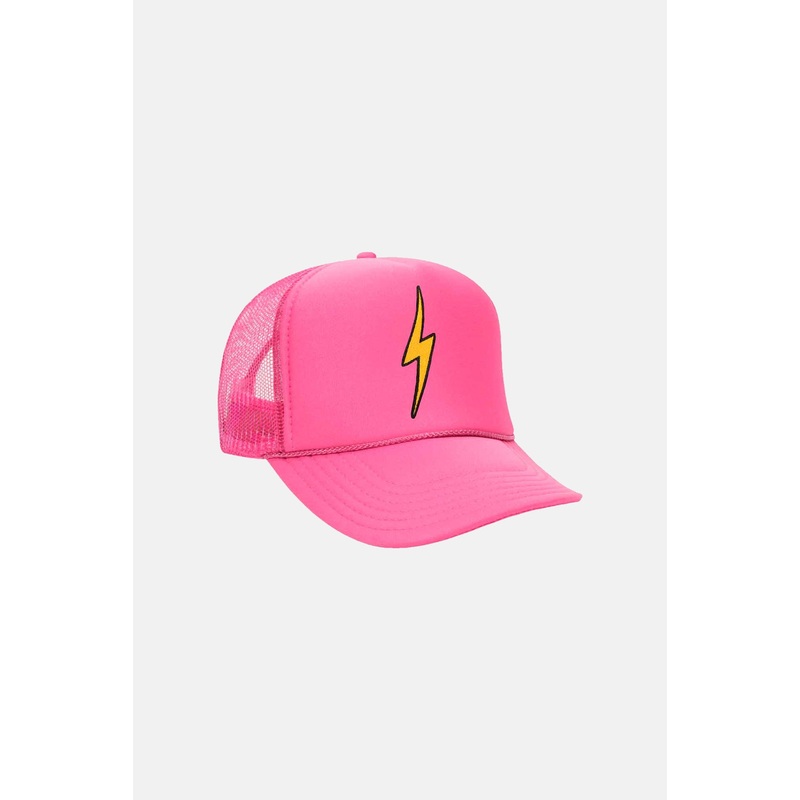 Kids Bolt Vintage Trucker Hat Neon Pink