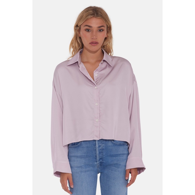 Laura Crop Satin Shirt Mauve|XS/S|M/L