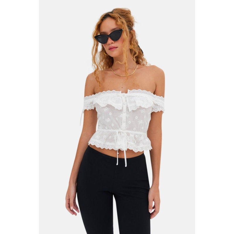 Marlowe Off-Shoulder Top White