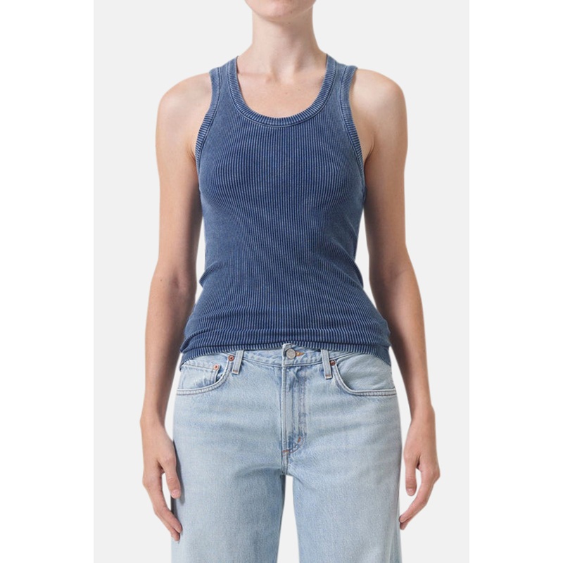 Poppy Scoop Neck Tank Indigo|XS|S|M