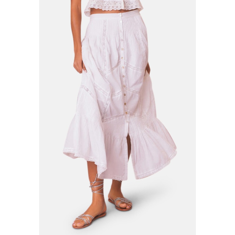 Ritson Cotton Midi Skirt True White