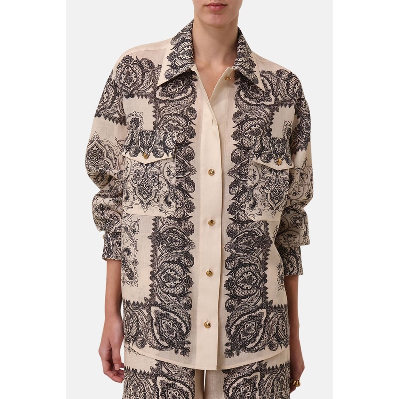Utility Pocket Shirt Tea Paisley