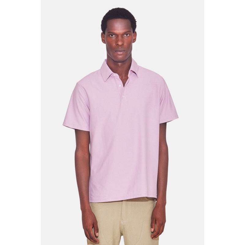Atlantic SS Pique Polo Washed Pink