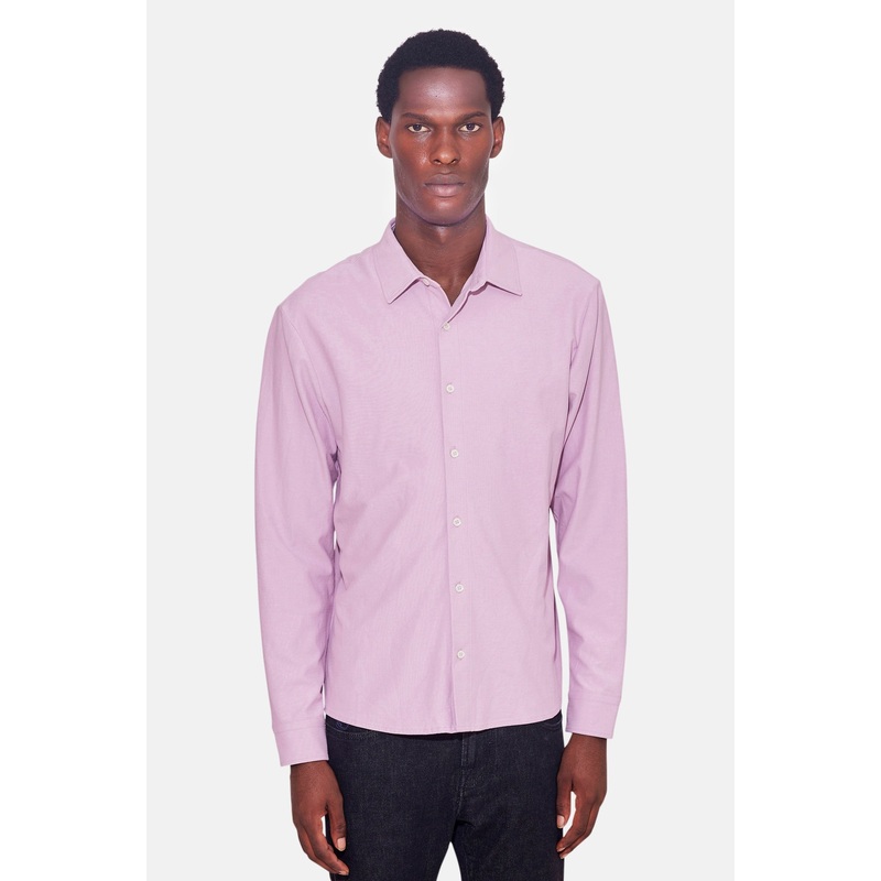 Dre Pique Button Up Shirt Washed Pink
