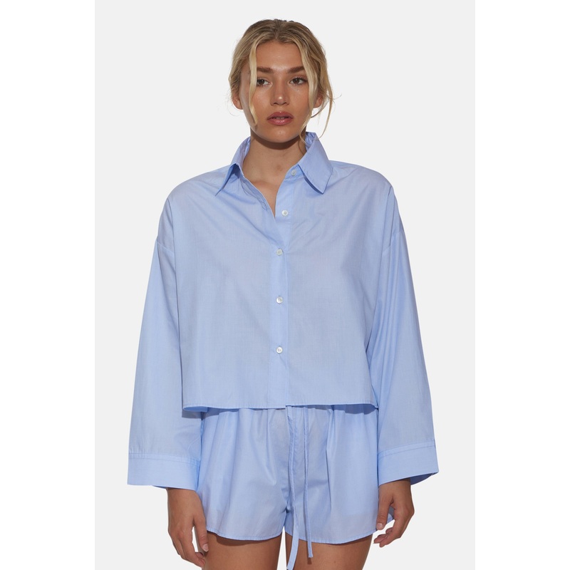 Gansett Poplin Crop Shirt Chambray