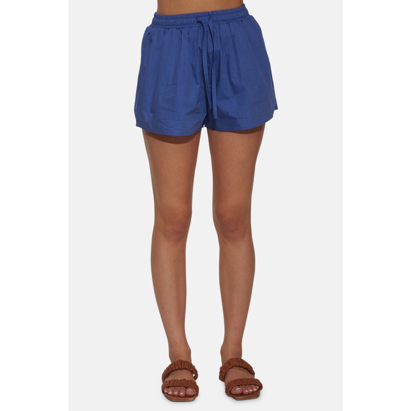 Halsey Poplin Shorts Dark Chambray