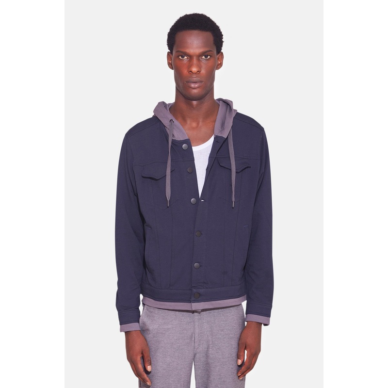 Light Trucker Hoodie Navy/Charcoal