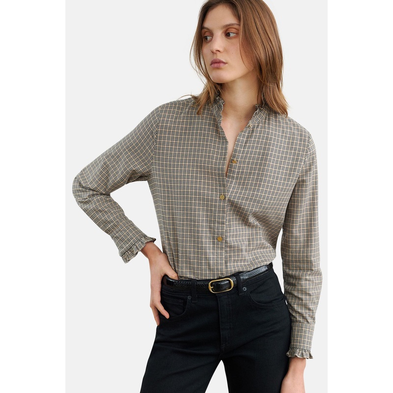 Lydia Shirt Honey Check|XS|S|M