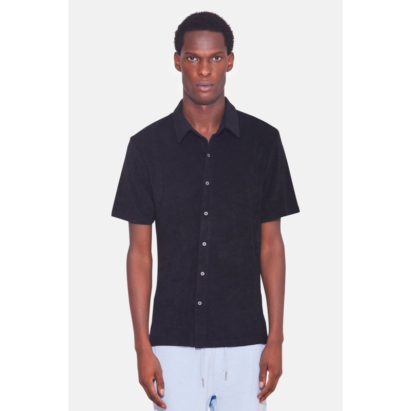 Men’s Terry Buttondown Jet Black