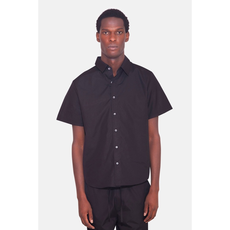 Poplin Short Sleeve Buttondown Black