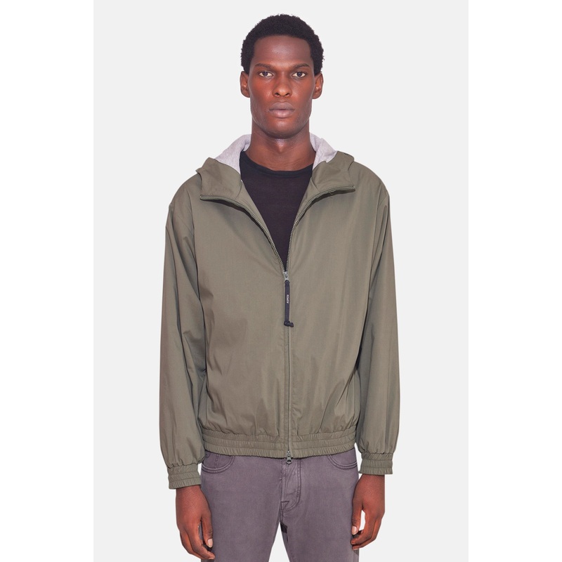 Shell Jacket Military Green/Grey Hood