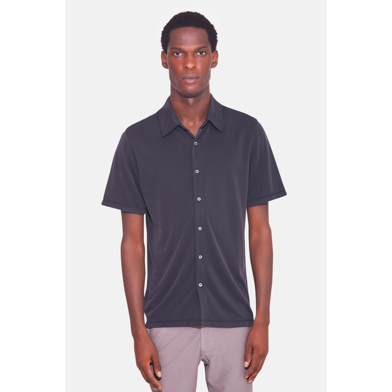 Short Sleeve Micro Pique Shirt Black
