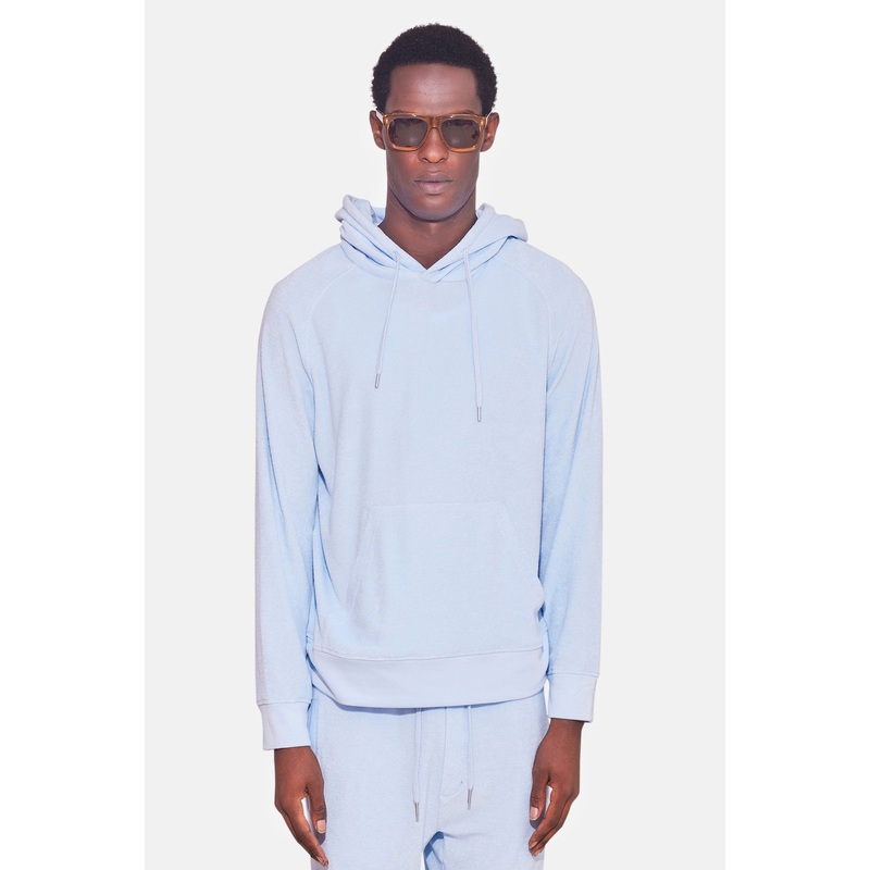 Terry Pullover Hoodie Baby Blue