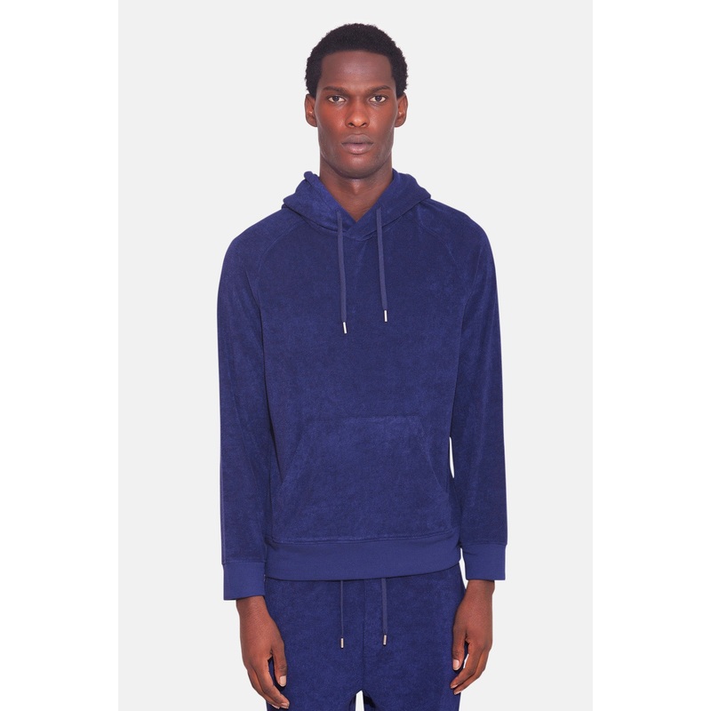 Terry Pullover Hoodie Rich Navy