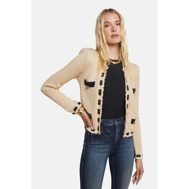 Astor Cardigan Biscuit/Black|XXS|XS|S|M|L