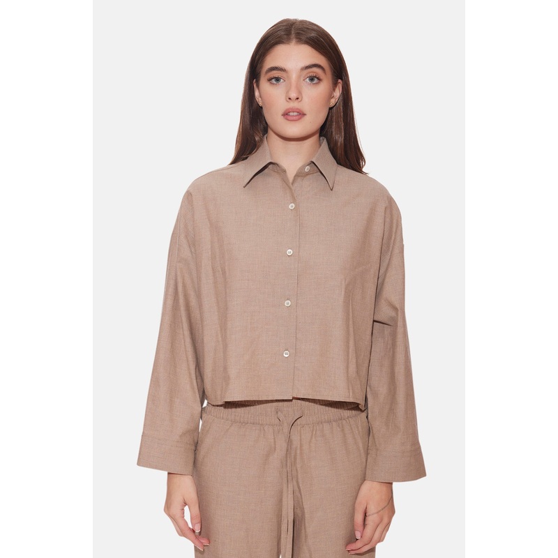 Chateau Twill Crop Shirt Beige