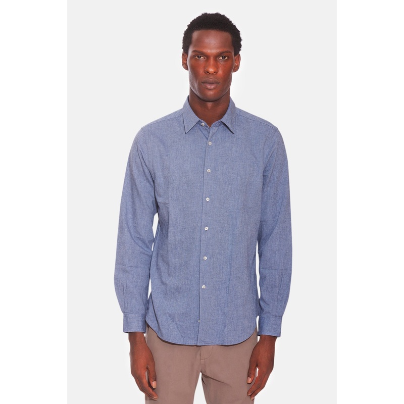 Comma Flannel Shirt Sky Blue|38|40|41|42|43|44|45