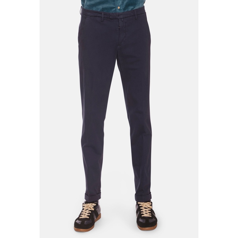 Cotton Stretch Trouser W/ Cuff Navy