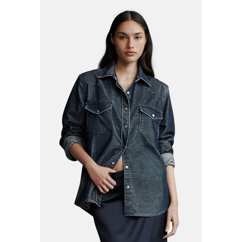 Cowboy Take Me Away Shirt In Norwich Corduroy Indigo