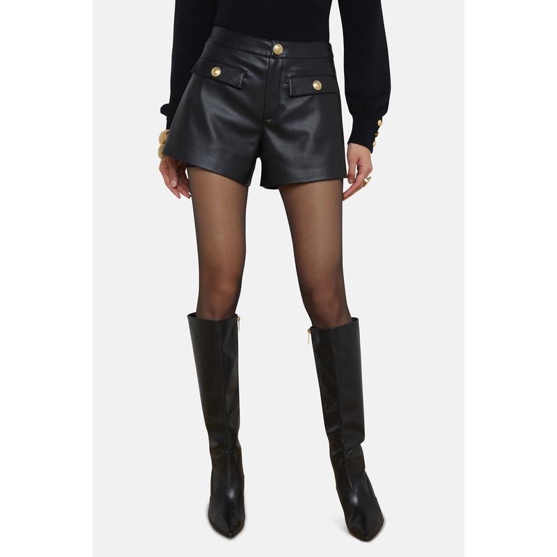 Dionne Vegan Leather Short Black