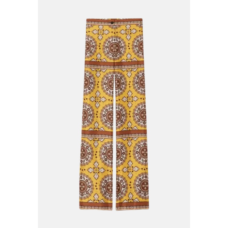 Germain Silk Pant Scarf Print Yellow