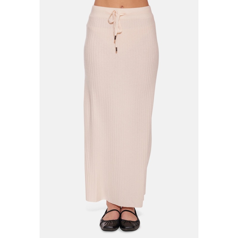 Gertrude Ribbed Maxi Skirt Ricotta