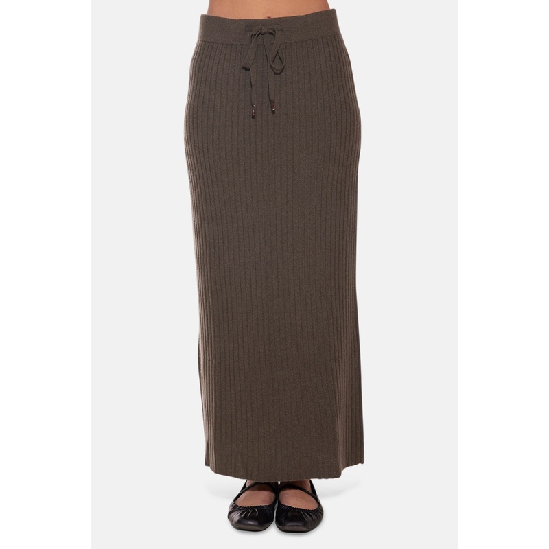 Gertrude Ribbed Maxi Skirt Tarnished