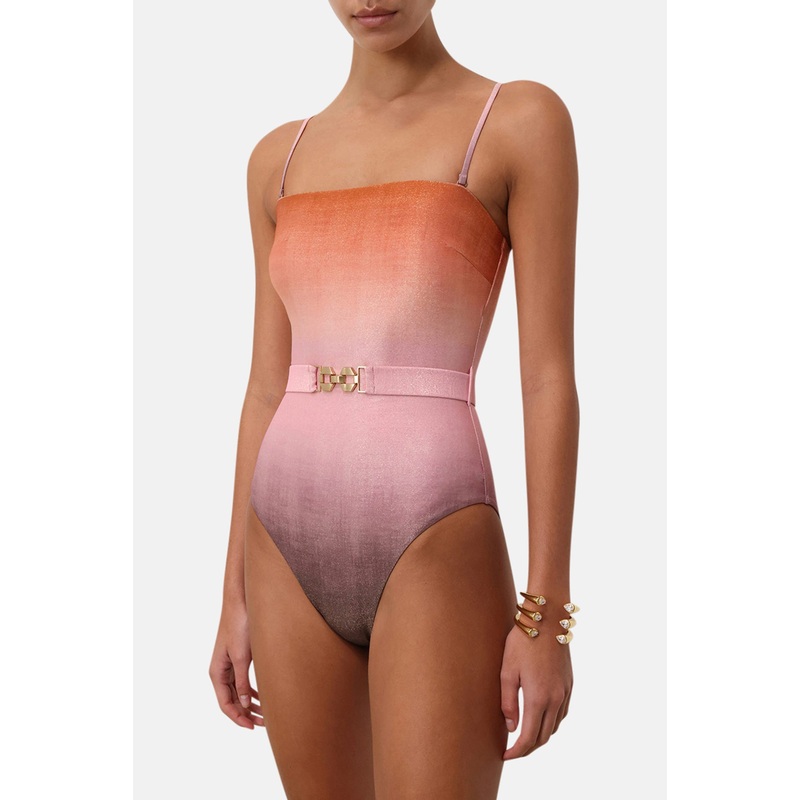 Golden Lurex Bandeau 1 Piece Ombre