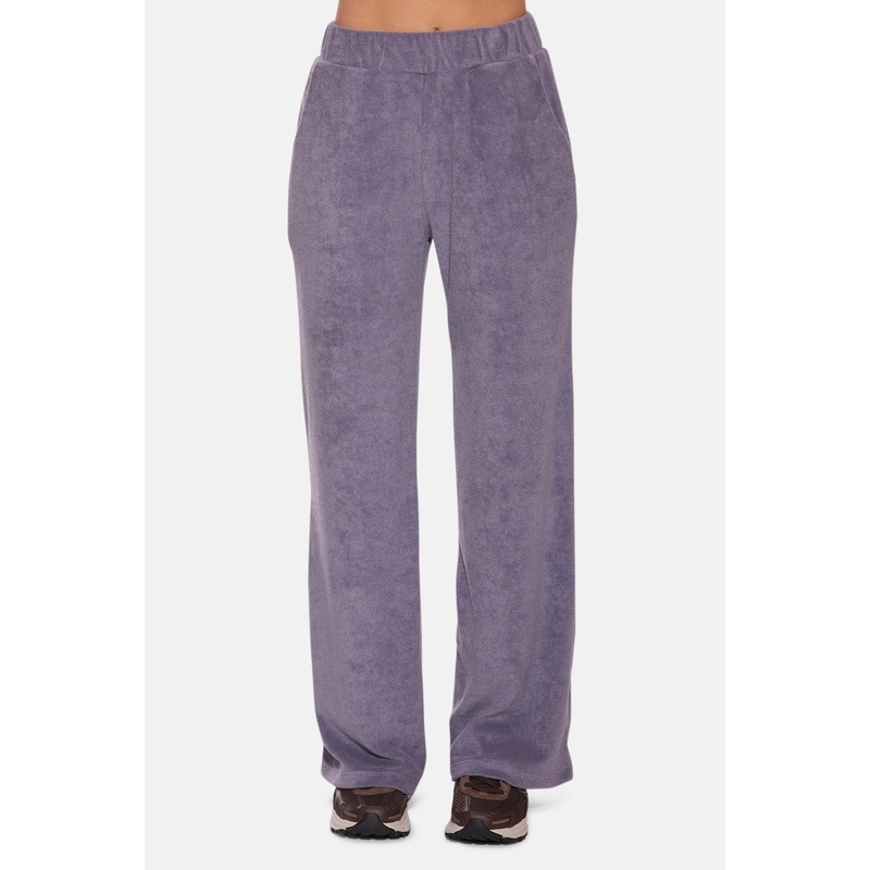 Goldie Wide Leg Terry Pant Mink Grey