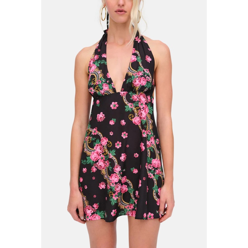 Justice Halter Mini Dress Black