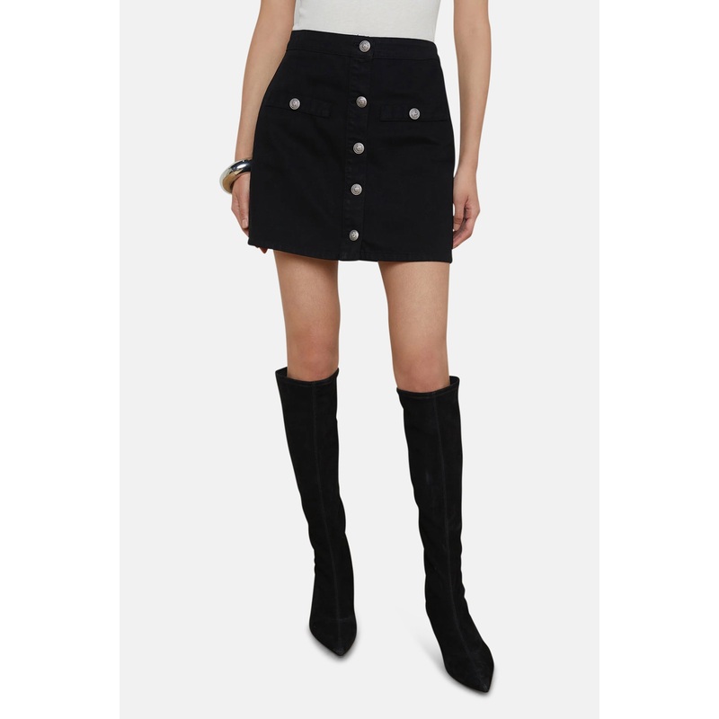 Kris Denim Mini Skirt Noir|23|24|25|26|27|28