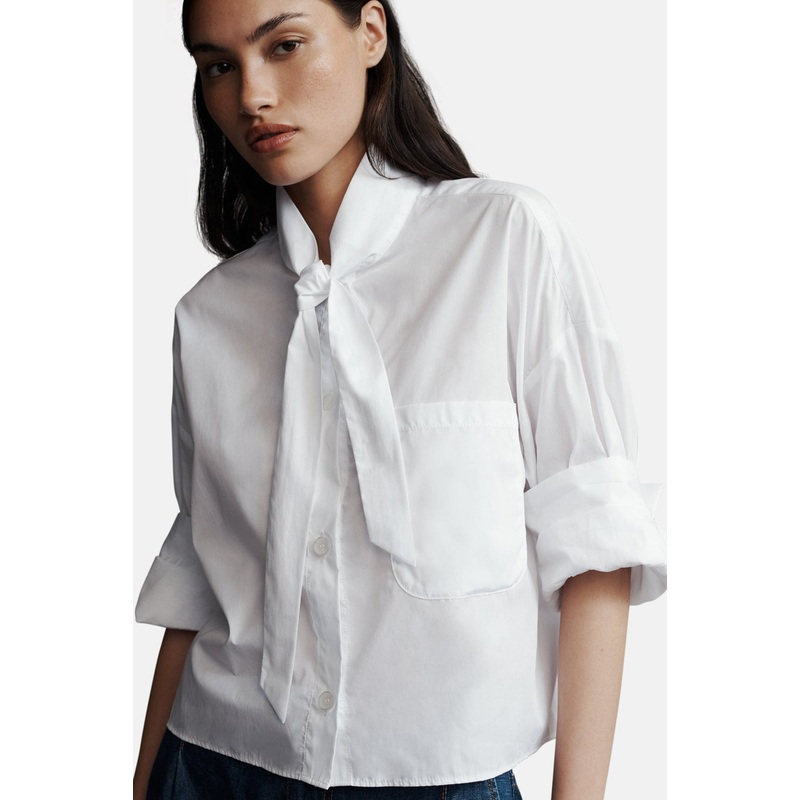 Next Ex Shirt With Tie In White
