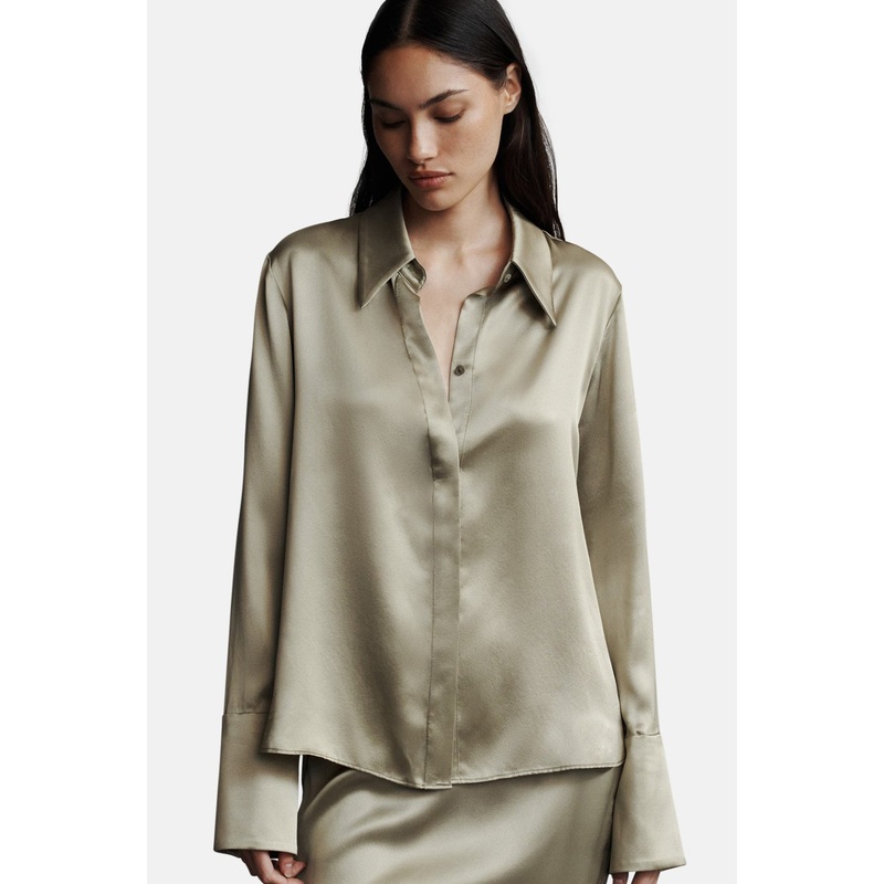 Object Of Affection Top With Sleeve Detail In Sage