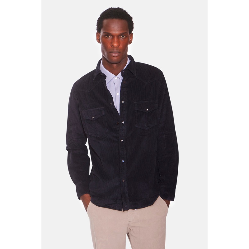 Western Cord Shirt Navy|S|M|L|XL|XXL