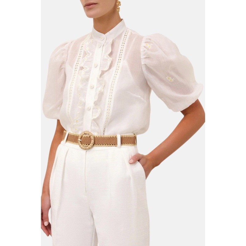Acacia Embroidered Blouse Ivory