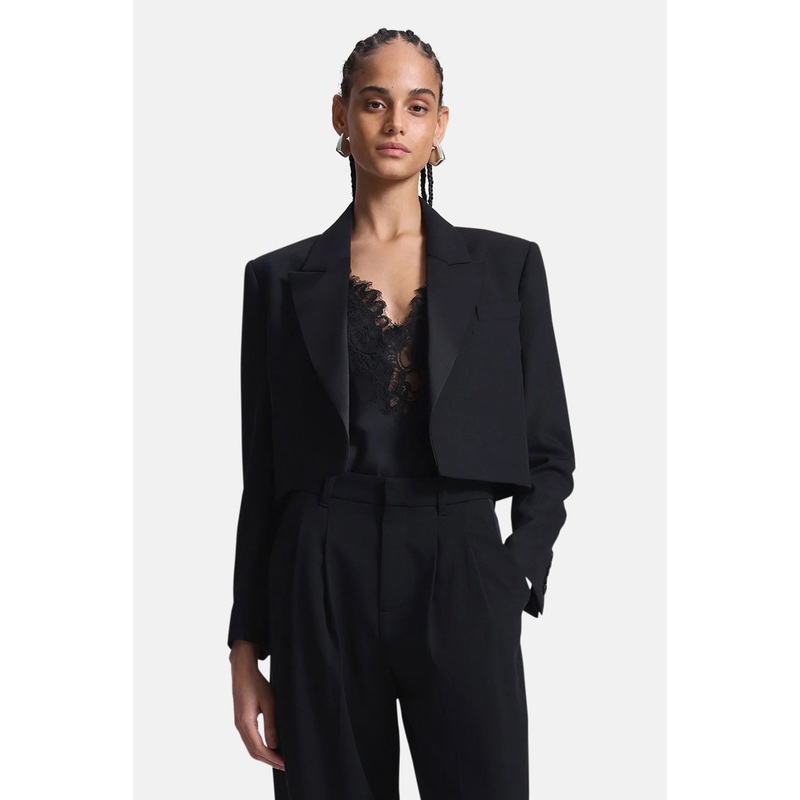 Anderson Cropped Tux Jacket Black