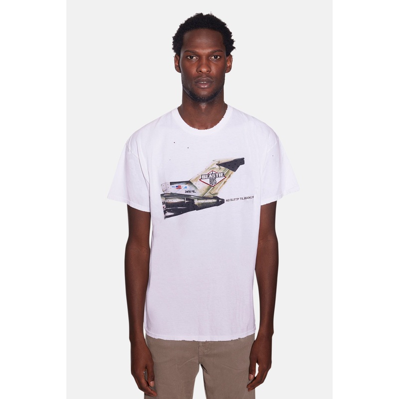 Beastie Boys No Sleep Till Brooklyn Distressed Crystal Tee White