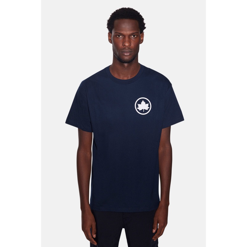 Bleecker Playground Tee Navy w/ White Leaf Insignia
