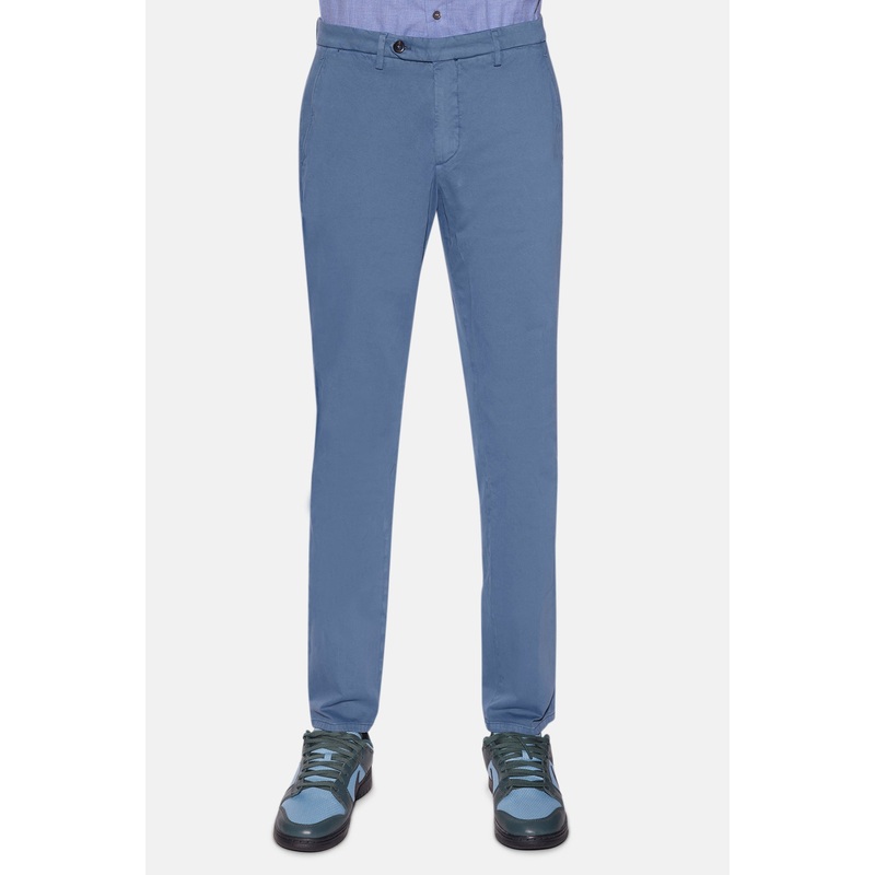 Cotton Stretch Pants Rich Blue