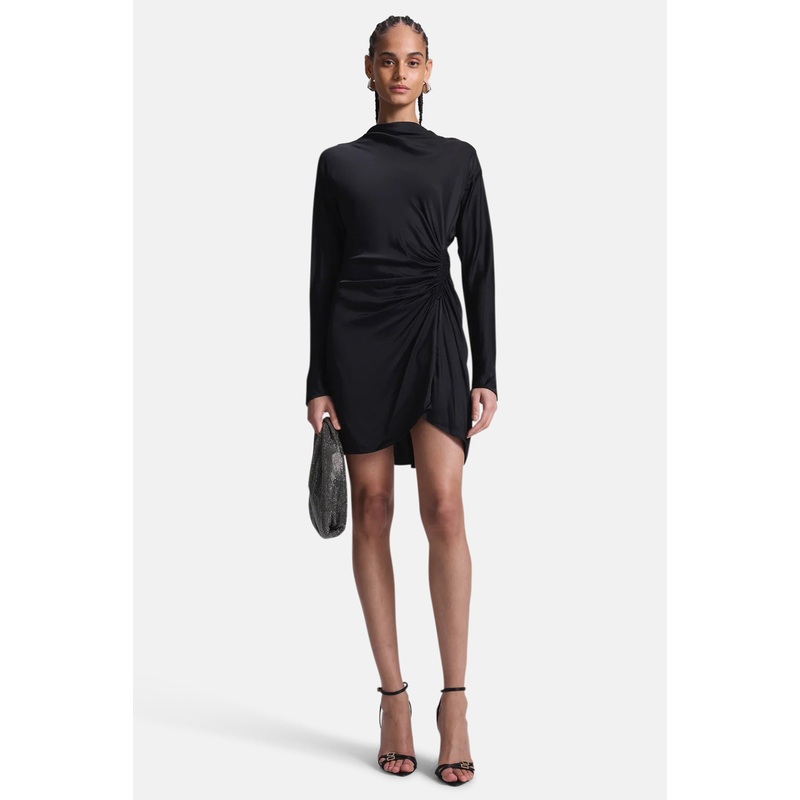 Georgia Satin Mini Dress Black