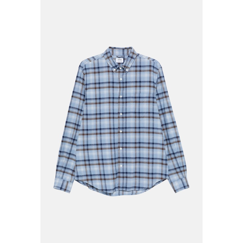 Light Flannel Buttondown Blue Plaid