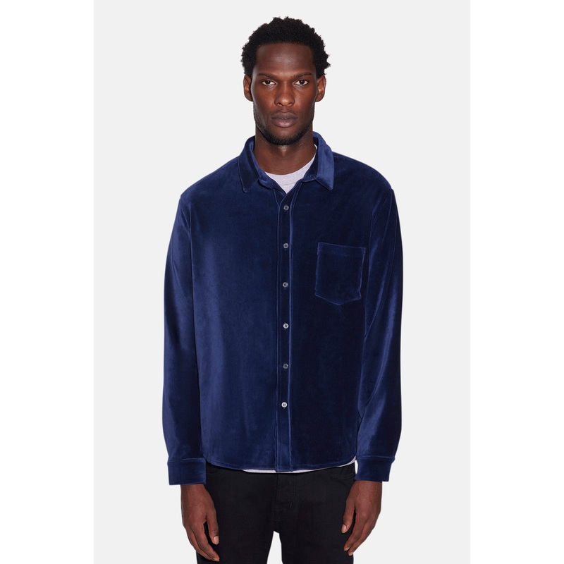 Micro Cord Velour Shirt Navy|S|M|L|XL|XXL