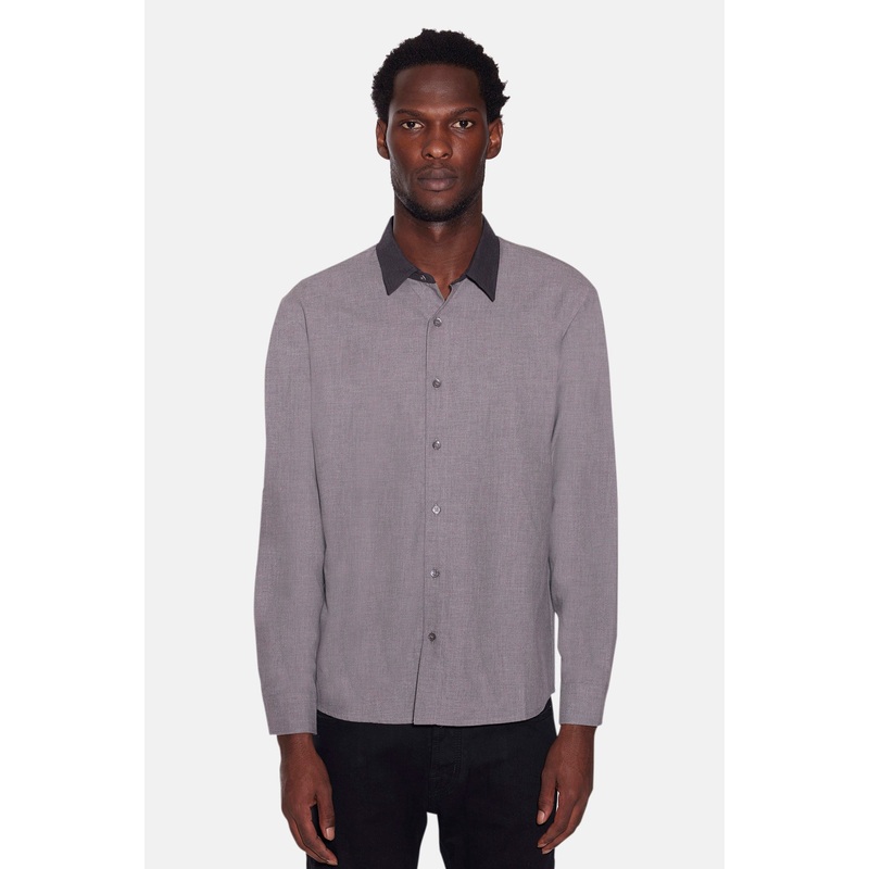 Newman Combo Shirt Lt Grey w/ Charcoal Collar