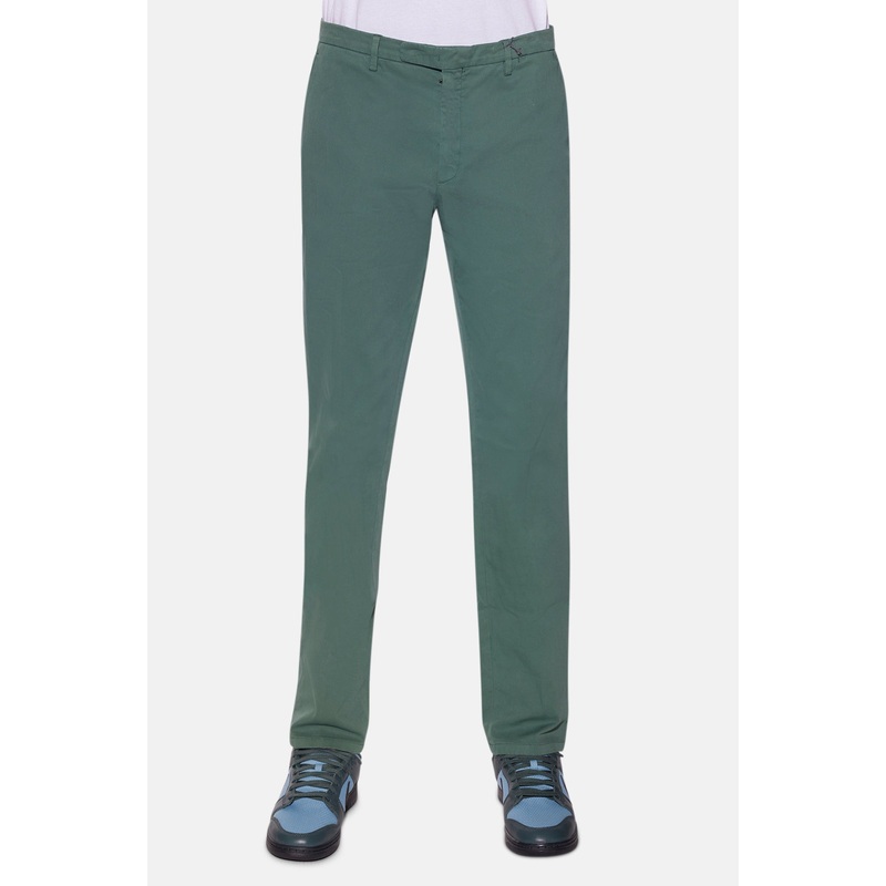 Slim Stretch Cotton Trouser Green