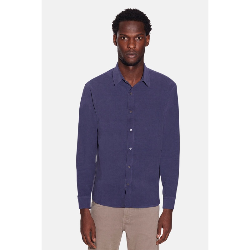 Warren Fine Cord Shirt Steel Blue